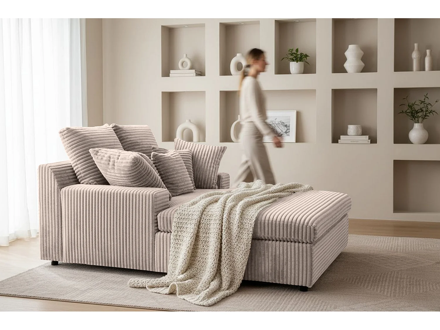 Szezlong Lazy One Tilia 11 ciepły szary