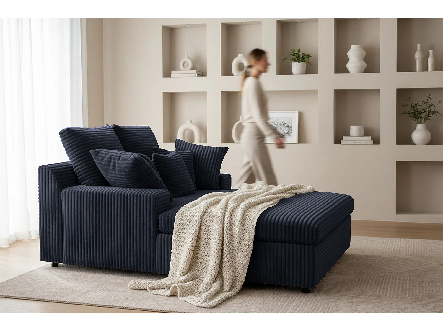 Szezlong Lazy One Tilia 77 niebieski