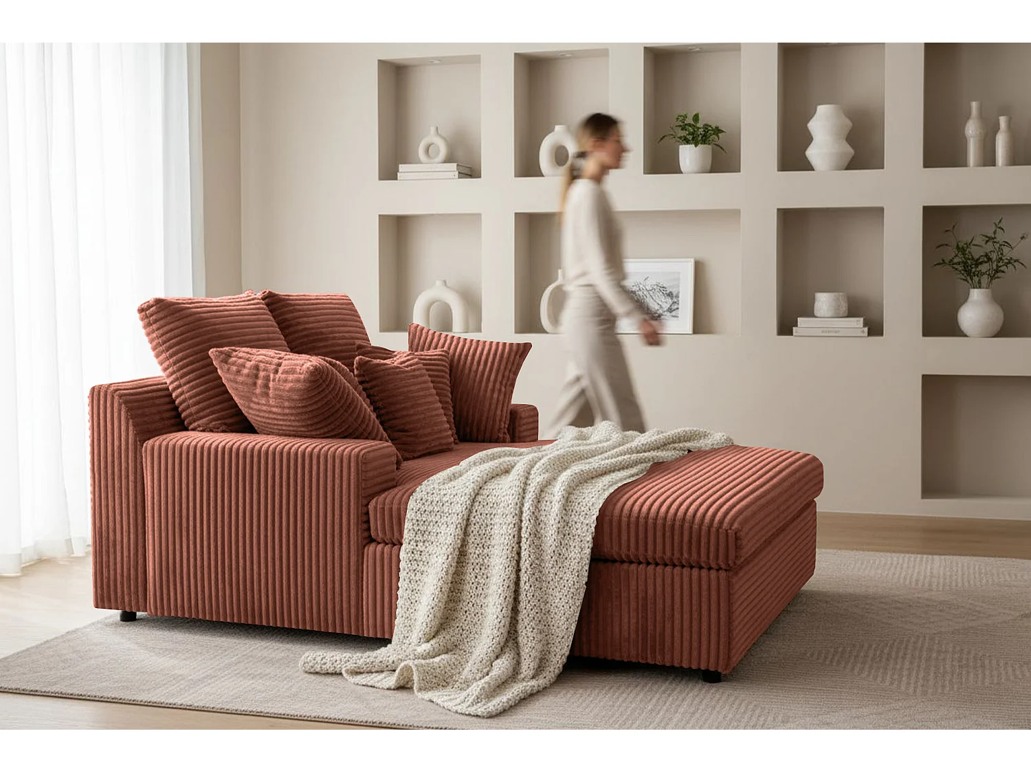 Szezlong Lazy One Tilia 52 cegła