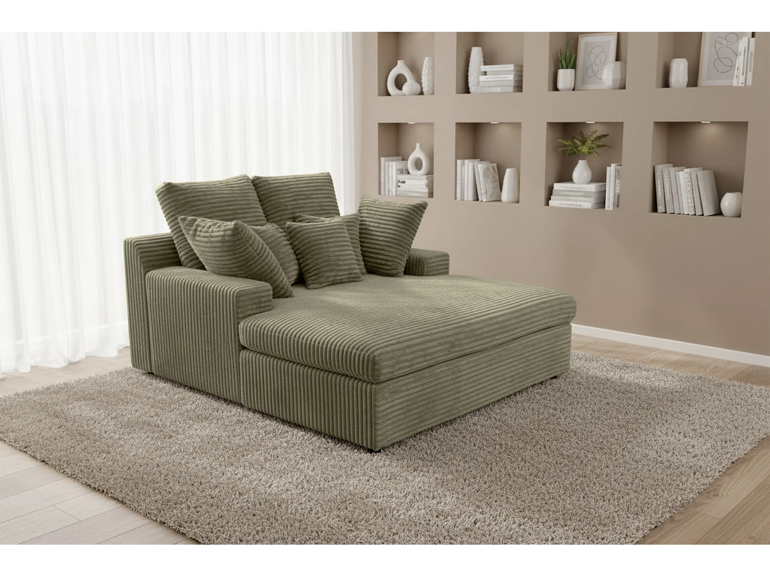 Szezlong Lazy One Tilia 37 oliwkowy