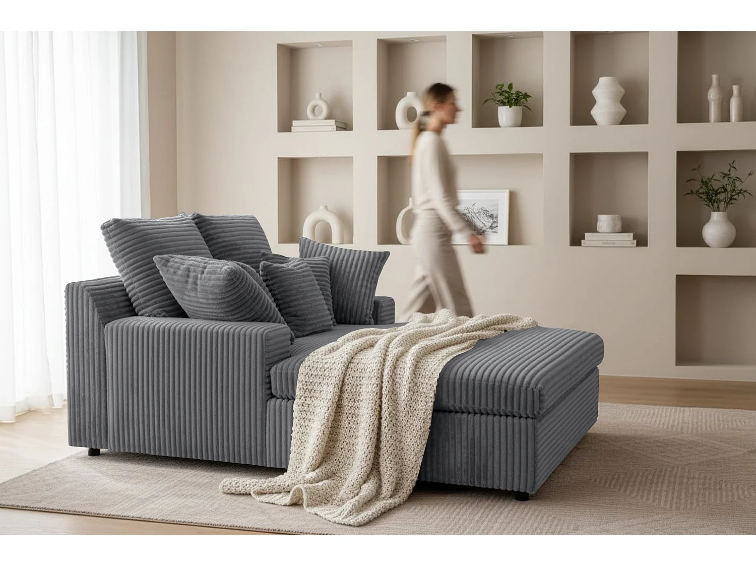 Szezlong Lazy One Tilia 90 szary