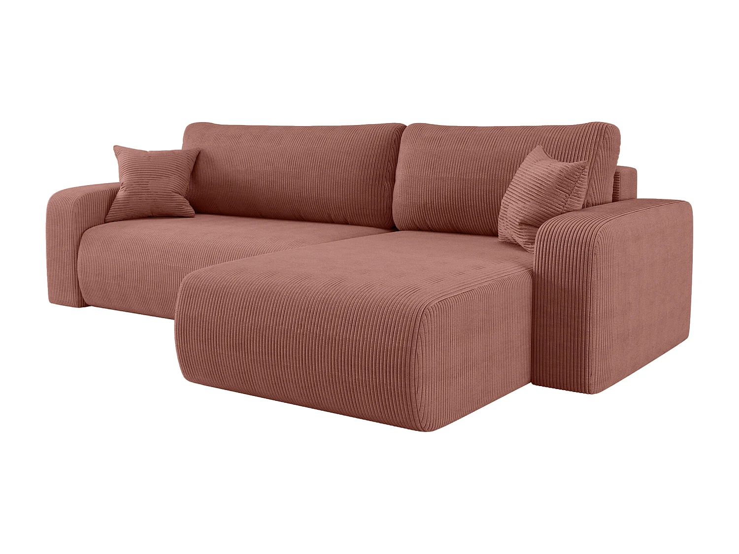 Canapé d'Angle réversible convertible avec fonction de couchage Piano XL coffre universel en velours côtelé cuivre du fabricant - VINOTTI