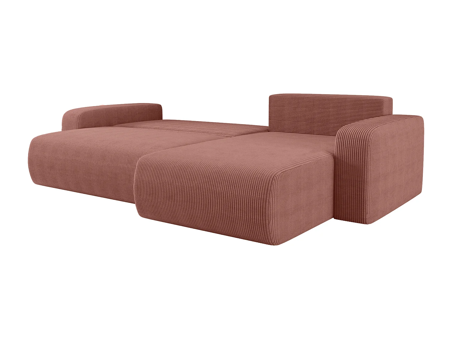 Canapé d'Angle réversible convertible avec fonction de couchage Piano XL coffre universel en velours côtelé cuivre du fabricant - VINOTTI