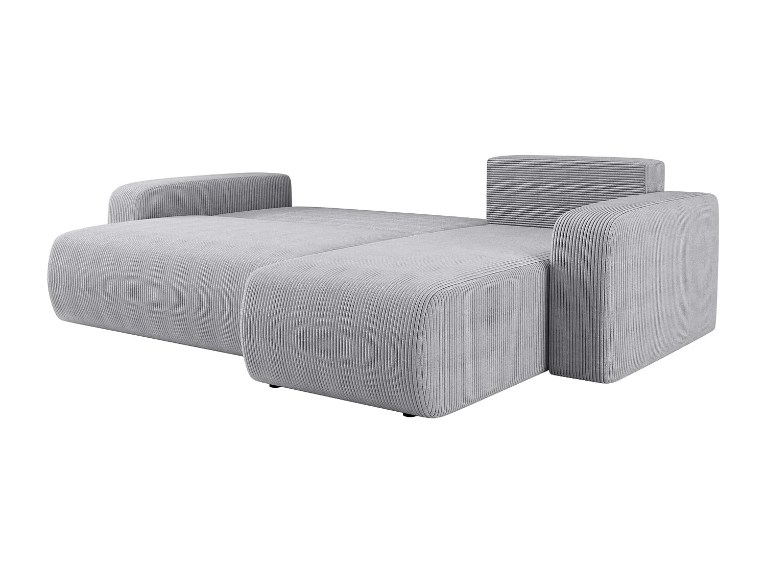 Canapé d'Angle réversible convertible avec fonction de couchage Piano L coffre universel en velours côtelé gris clair du fabricant - VINOTTI