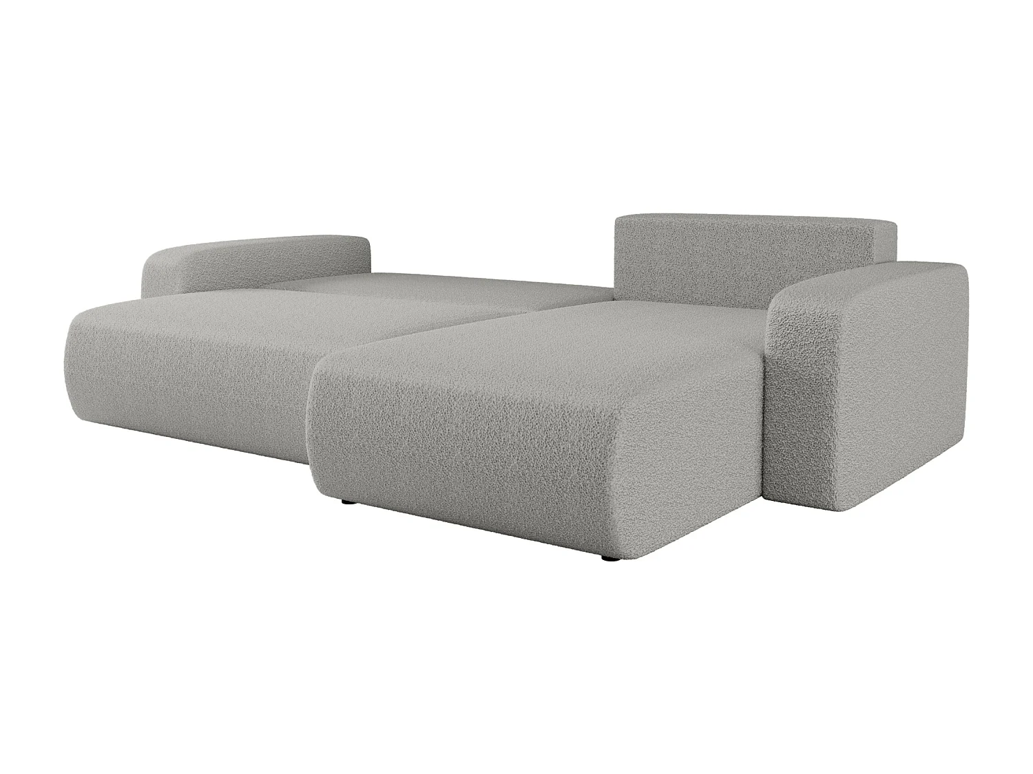 Canapé d'Angle réversible convertible avec fonction de couchage Piano XL coffre universel en tissu bouclé gris du fabricant - VINOTTI