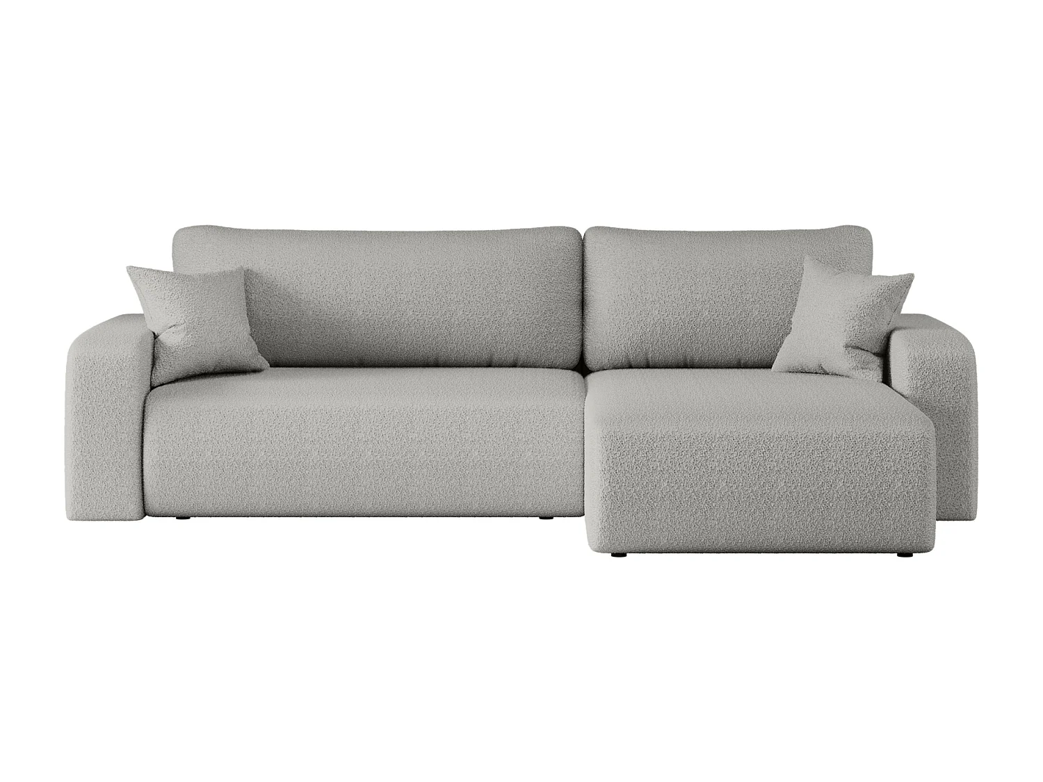 Canapé d'Angle réversible convertible avec fonction de couchage Piano XL coffre universel en tissu bouclé gris du fabricant - VINOTTI