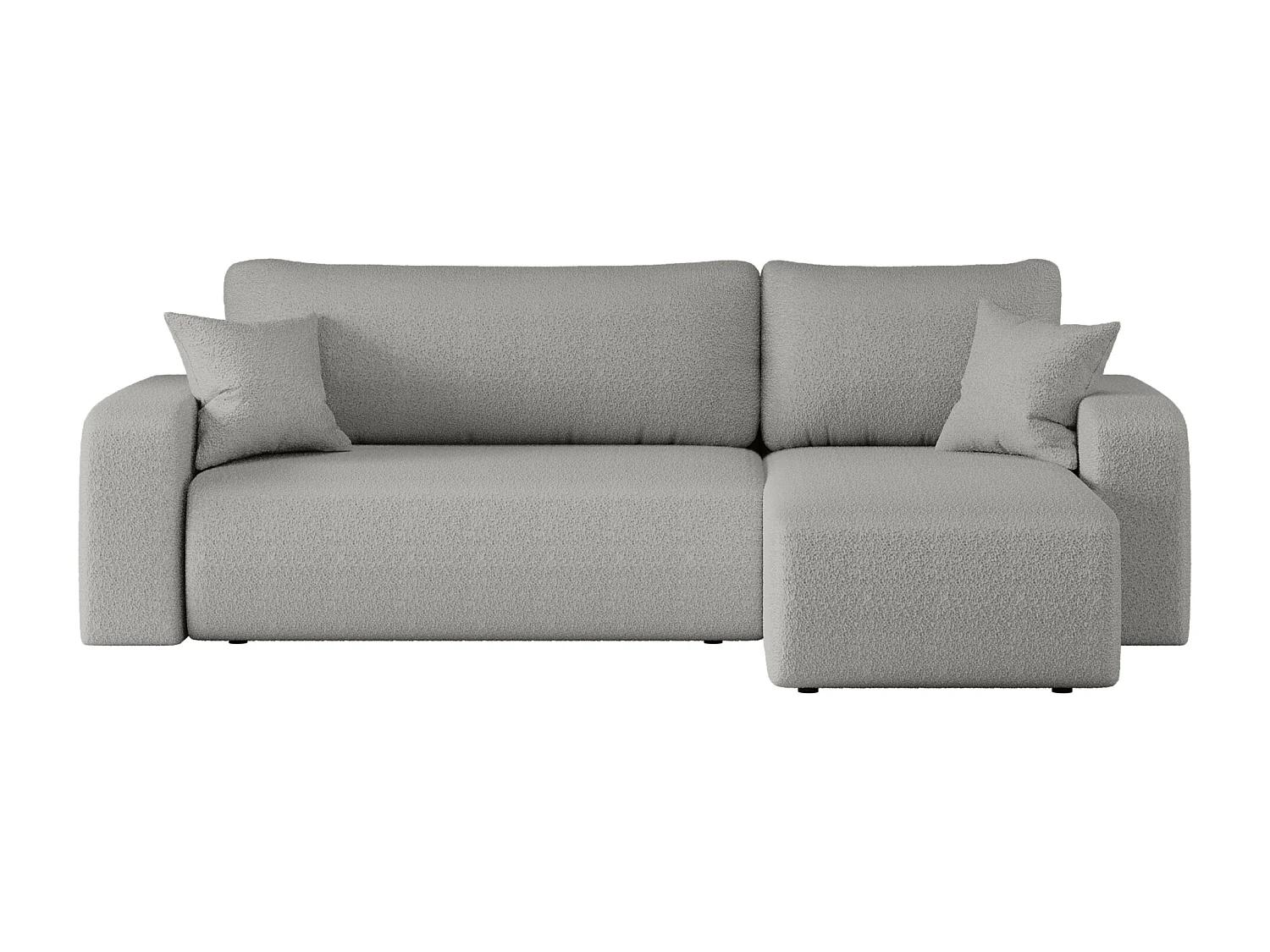 Canapé d'Angle réversible convertible avec fonction de couchage Piano L coffre universel en tissu bouclé gris du fabricant - VINOTTI