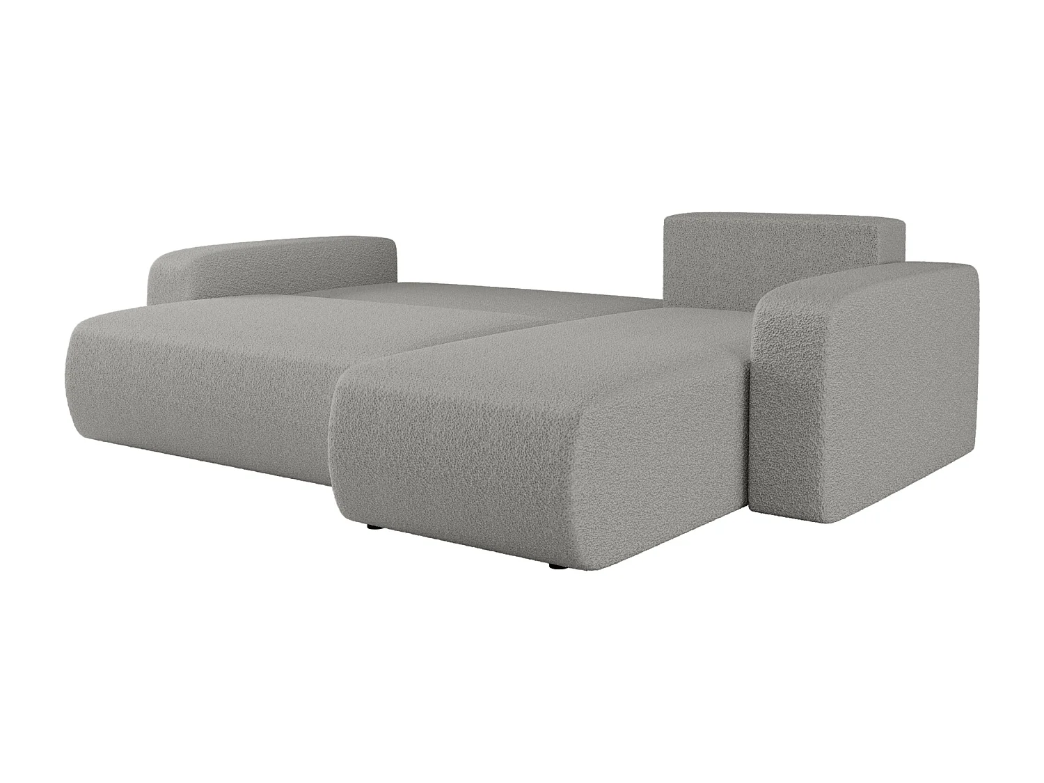 Canapé d'Angle réversible convertible avec fonction de couchage Piano L coffre universel en tissu bouclé gris du fabricant - VINOTTI
