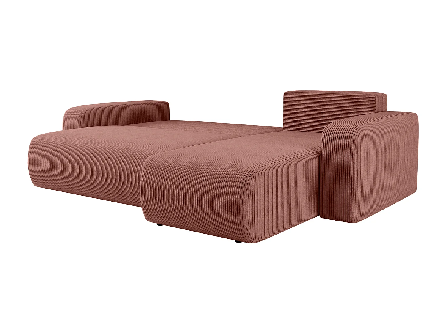 Canapé d'Angle réversible convertible avec fonction de couchage Piano L coffre universel en velours côtelé cuivre du fabricant - VINOTTI
