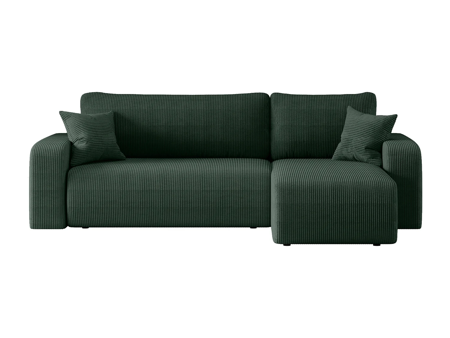 Canapé d'Angle réversible convertible avec fonction de couchage Piano L coffre universel en velours côtelé vert bouteille du fabricant - VINOTTI