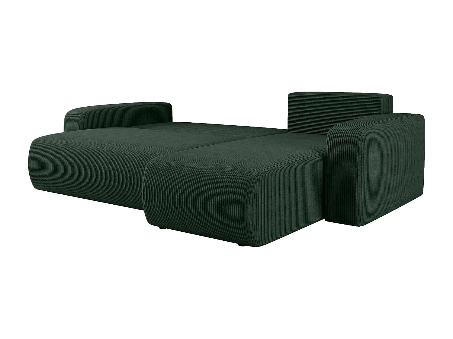 Canapé d'Angle réversible convertible avec fonction de couchage Piano L coffre universel en velours côtelé vert bouteille du fabricant - VINOTTI