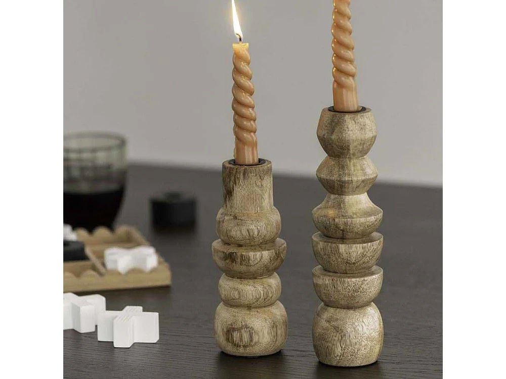 Bougeoir en  bois de manguier Formado