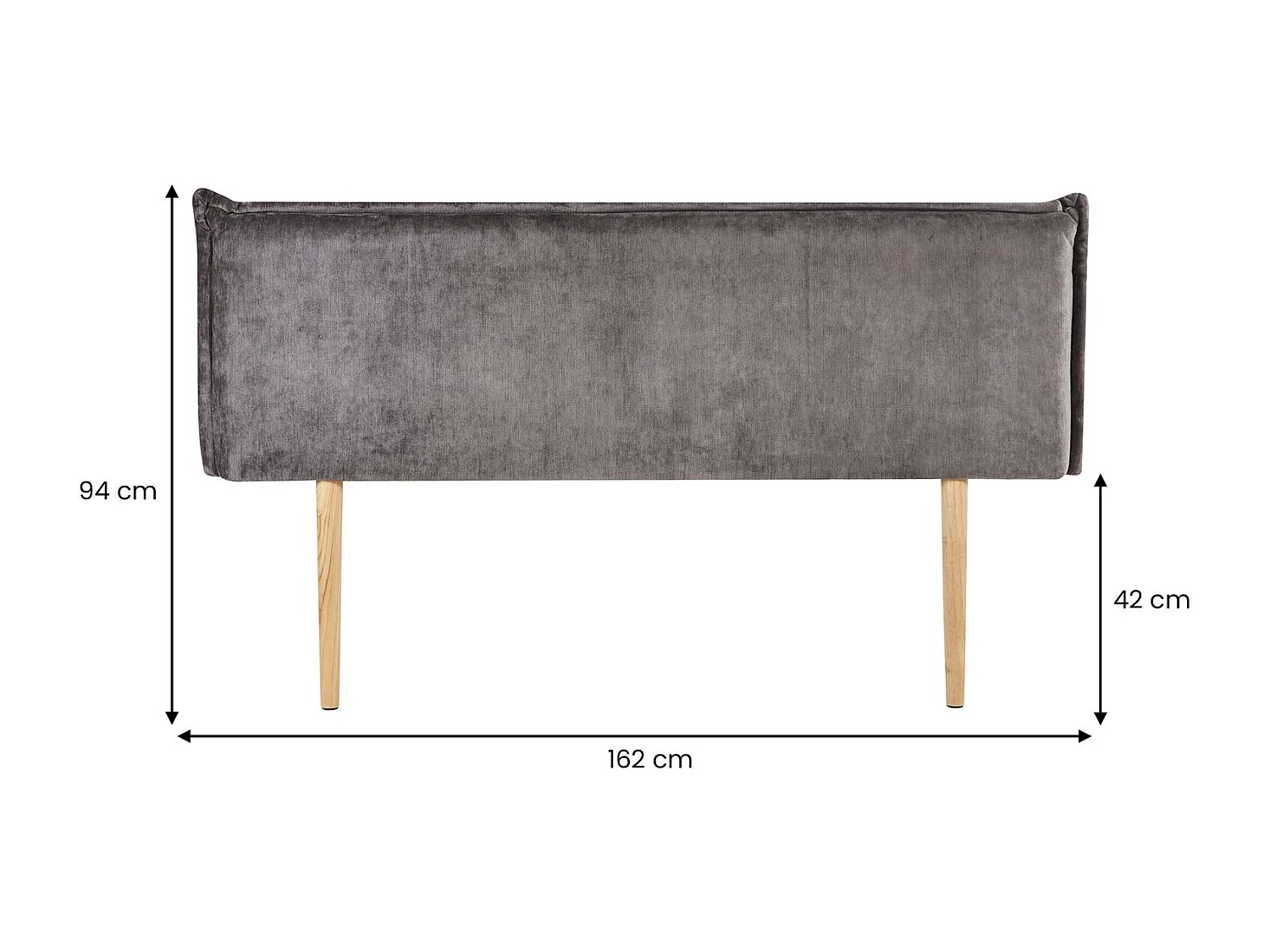 Ensemble lit futon avec tête de lit KARRI double pour adulte, 140 x 200 cm, en bois massif, couleur gris et chêne