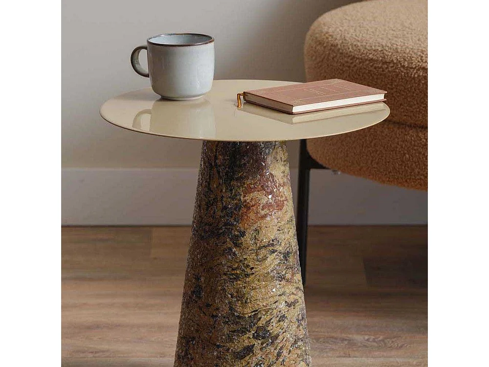 Table d'appoint en métal Mosaic Marble High