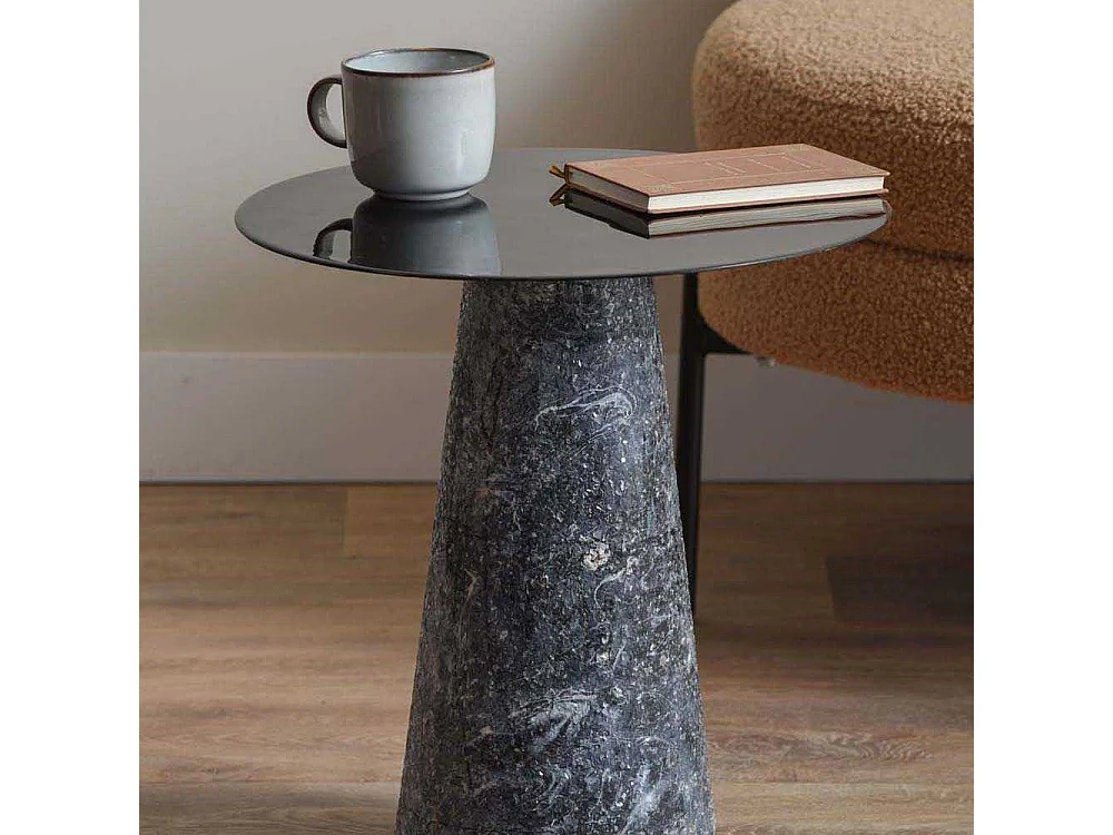 Table d'appoint en métal Mosaic Marble High