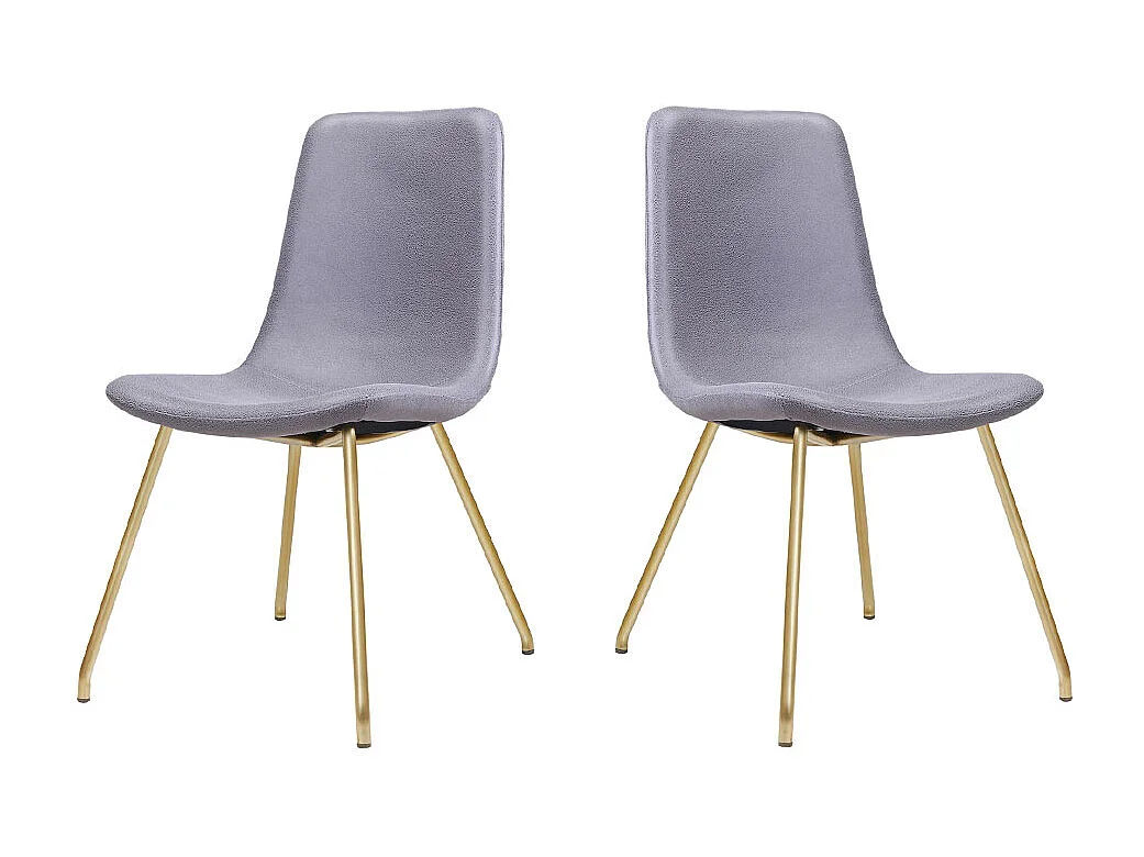 Chaise Design JAZZ - Gris/Gold - Lot de 2
