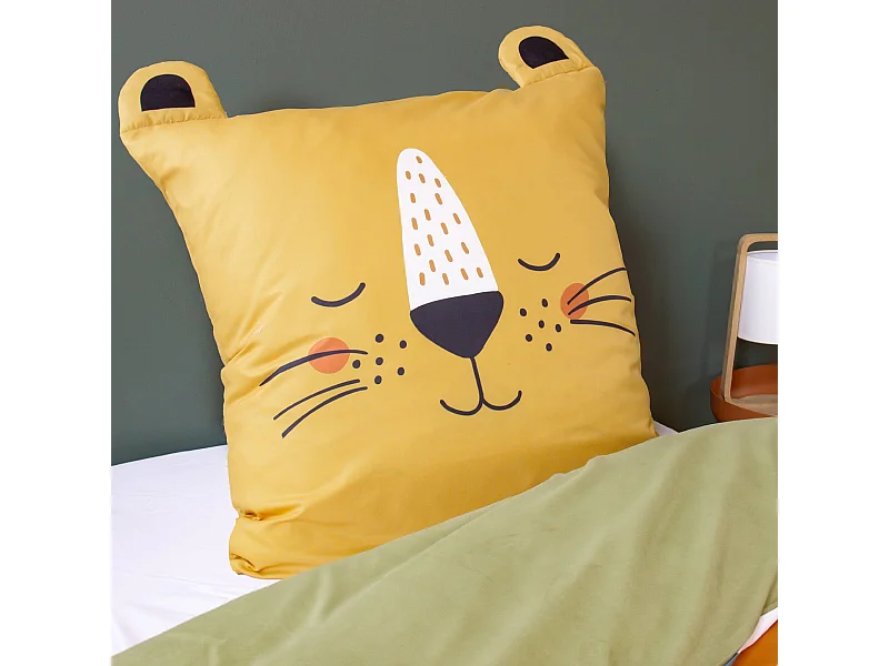 Parure de lit microfibre réversible imprimé savane 1 place 140x200cm - Oscar