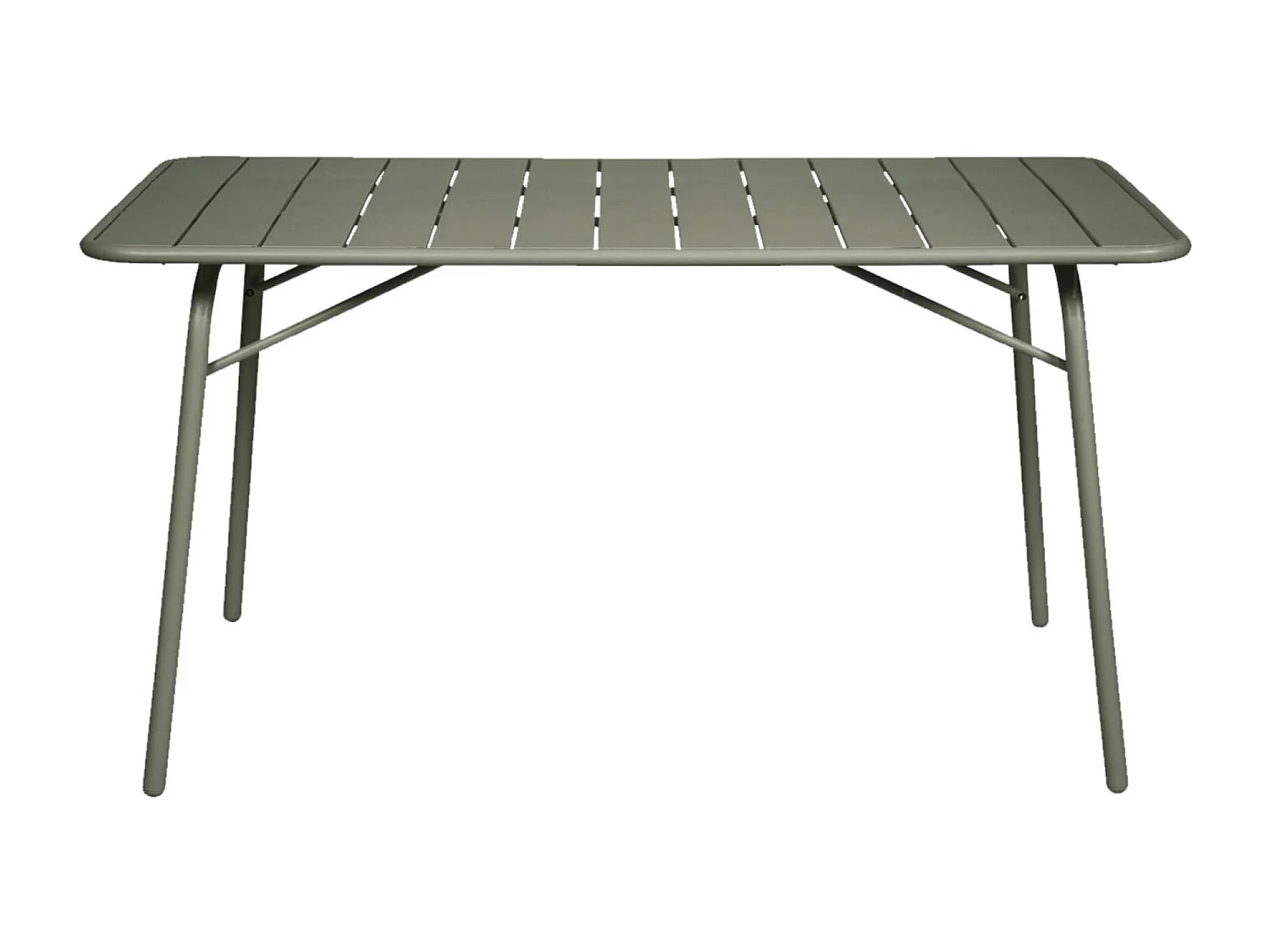 Tavolo da giardino pieghevole in metallo , 6 sedute, verde kaki