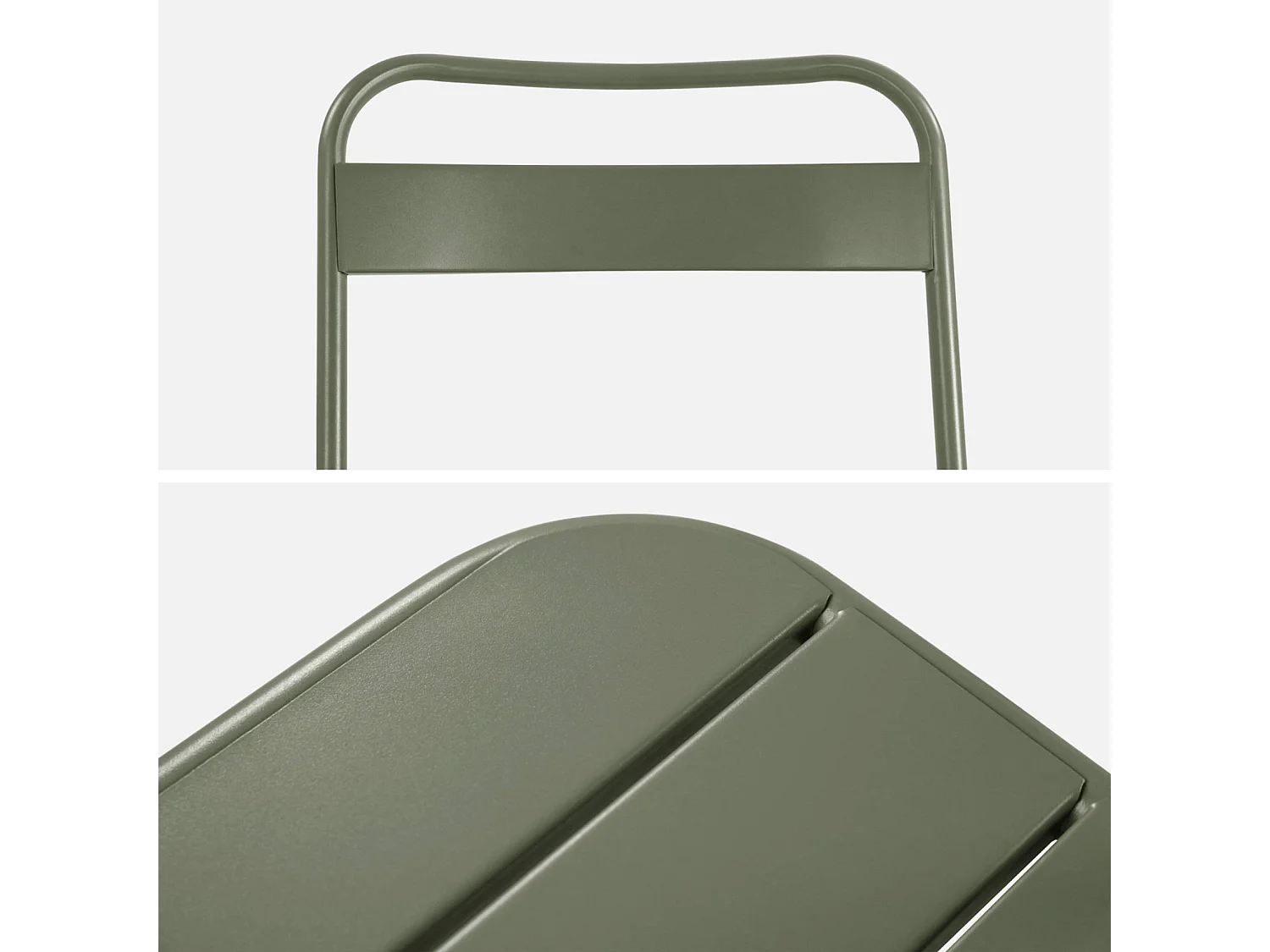 Tavolo da giardino pieghevole in metallo , 6 sedute, verde kaki