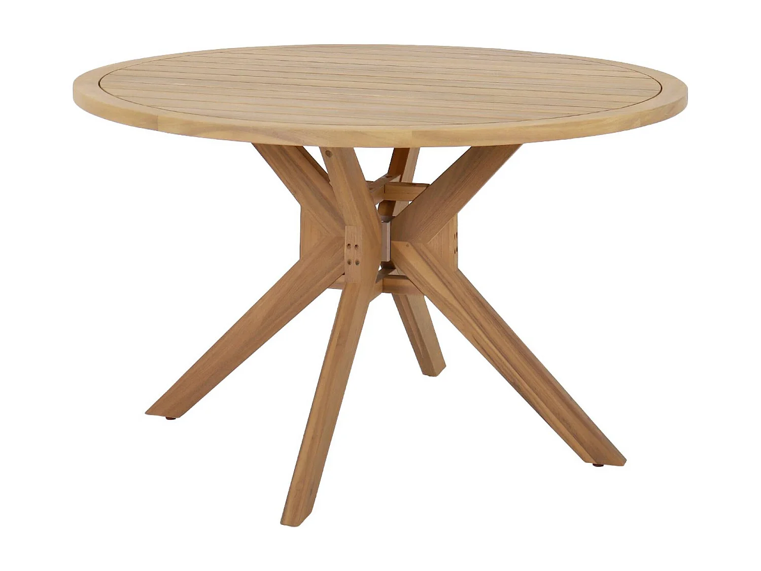 Table ronde de jardin bois d'acacia 6 places naturel - Avena