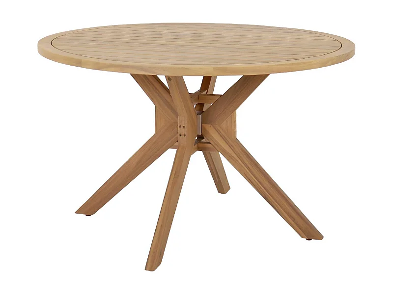 Table ronde de jardin bois d'acacia 6 places naturel - Avena
