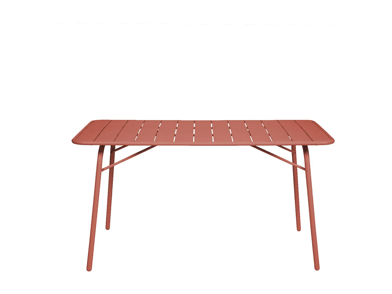 Tavolo da giardino pieghevole in metallo , 6 sedute, terracotta