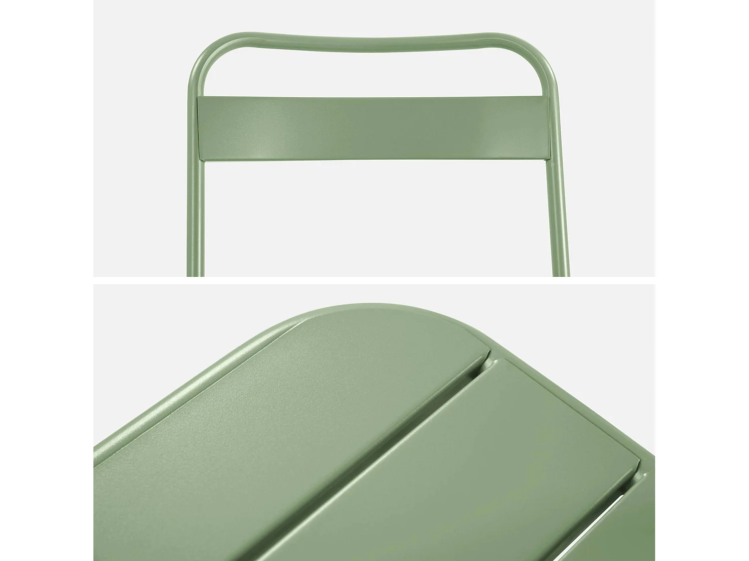 Tavolo da giardino pieghevole in metallo , 6 sedute, verde