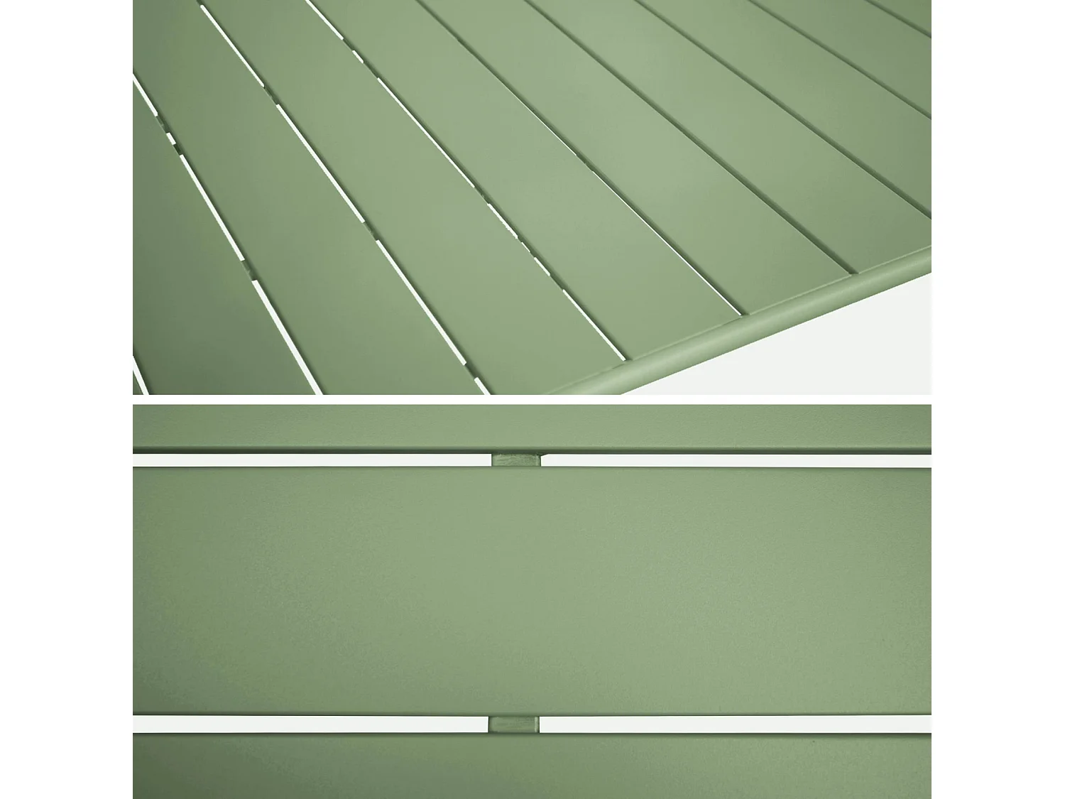 Tavolo da giardino pieghevole in metallo , 6 sedute, verde