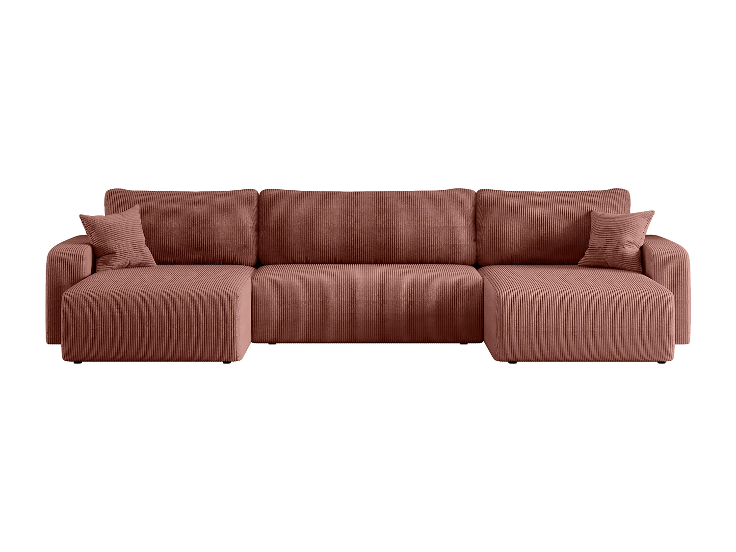 Canapé d'Angle réversible convertible avec fonction de couchage Piano U coffre universel en velours côtelé cuivre du fabricant - VINOTTI