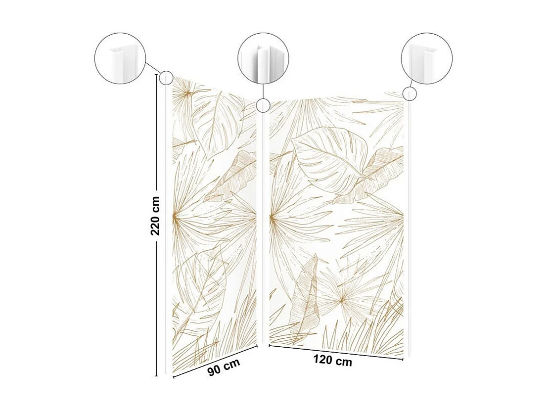Lot de 2 panneaux de douche en PVC (90x220 & 120x220 cm) + profilés blanc - Lamnar Kola