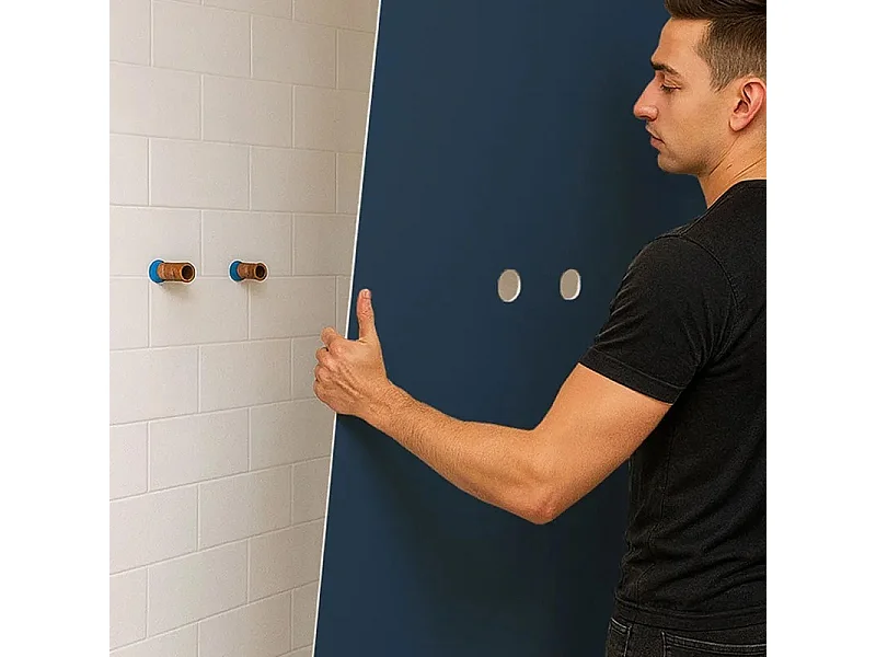 Pack 2 panneaux de douche en PVC Bleu Nuit + 3 profilés Noirs - 99deco - 1 panneau de 90x220 cm et 1 panneau de 120x220 cm