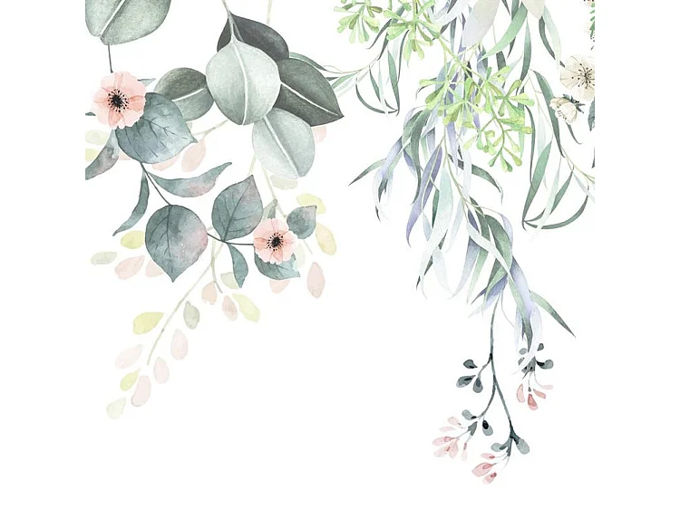 Lot de 2 panneaux de douche en PVC (90x220 & 120x220 cm) + profilés blanc - Flowers in Rain - Multicolore