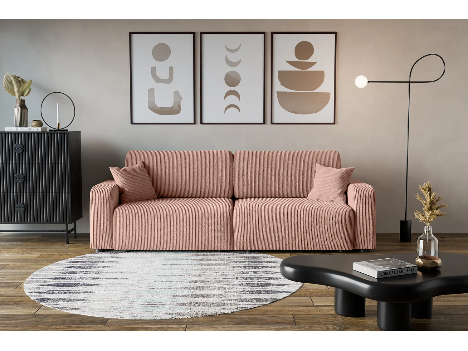 Divano Piano avec deux coffres de rangement pour literie, pour le salon, grand choix directement du fabricant rose poudré - VINOTTI