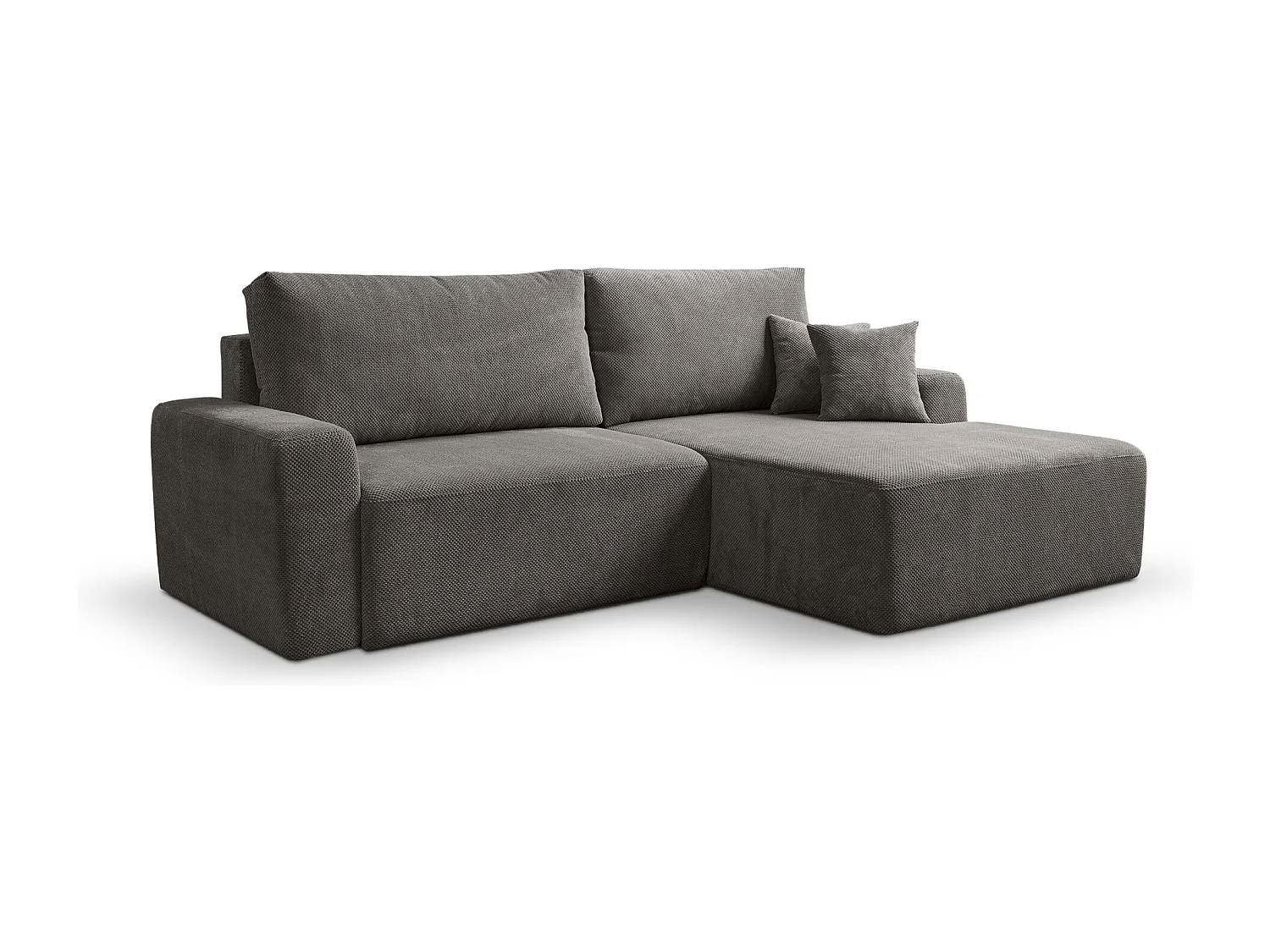 Canapé d'Angle droit avec fonction de couchage Soho coffre en gris du fabricant -VINOTTI