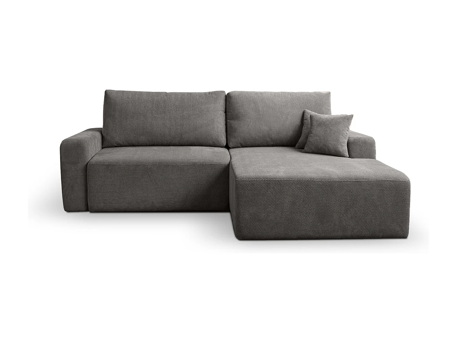 Canapé d'Angle droit avec fonction de couchage Soho coffre en gris du fabricant -VINOTTI