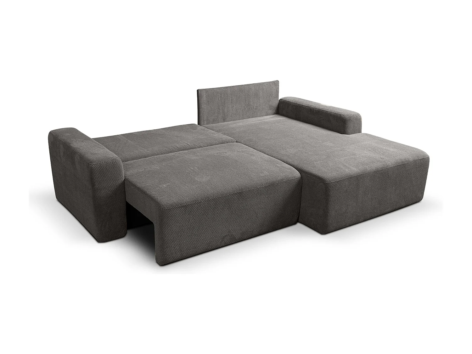 Canapé d'Angle droit avec fonction de couchage Soho coffre en gris du fabricant -VINOTTI