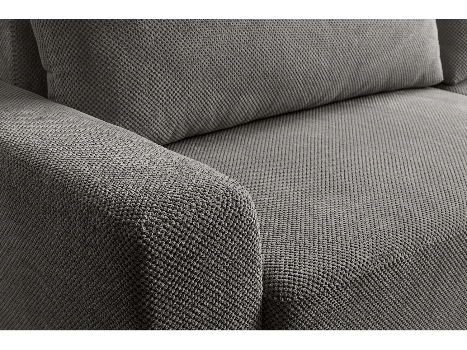 Canapé d'Angle droit avec fonction de couchage Soho coffre en gris du fabricant -VINOTTI