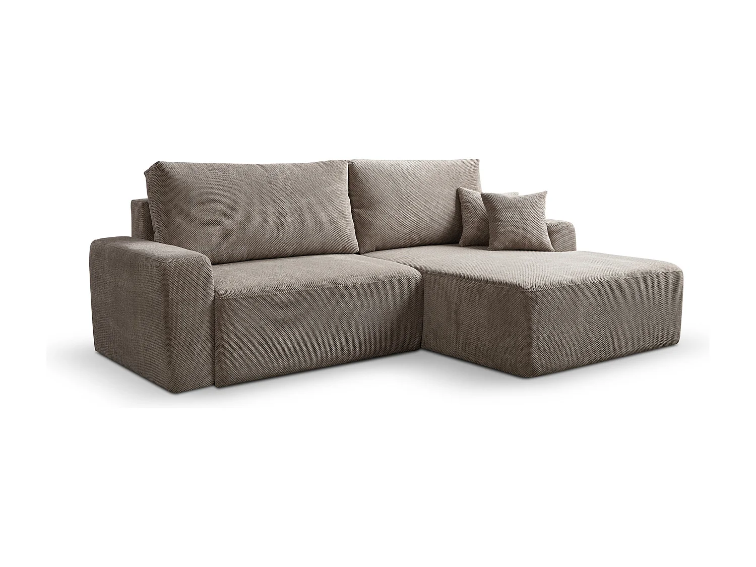 Canapé d'Angle droit avec fonction de couchage Soho coffre en gris du fabricant -VINOTTI