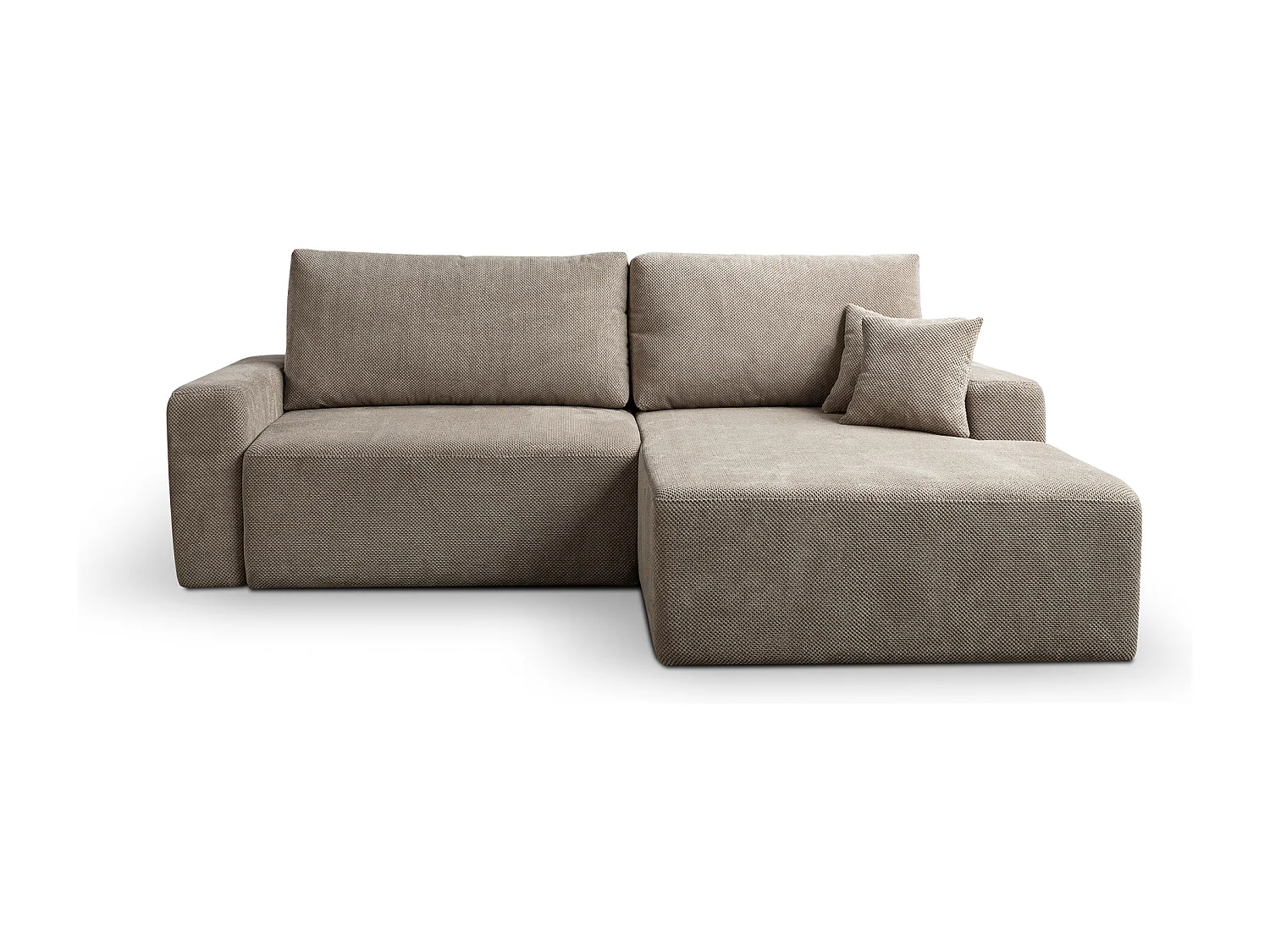 Canapé d'Angle droit avec fonction de couchage Soho coffre en gris du fabricant -VINOTTI