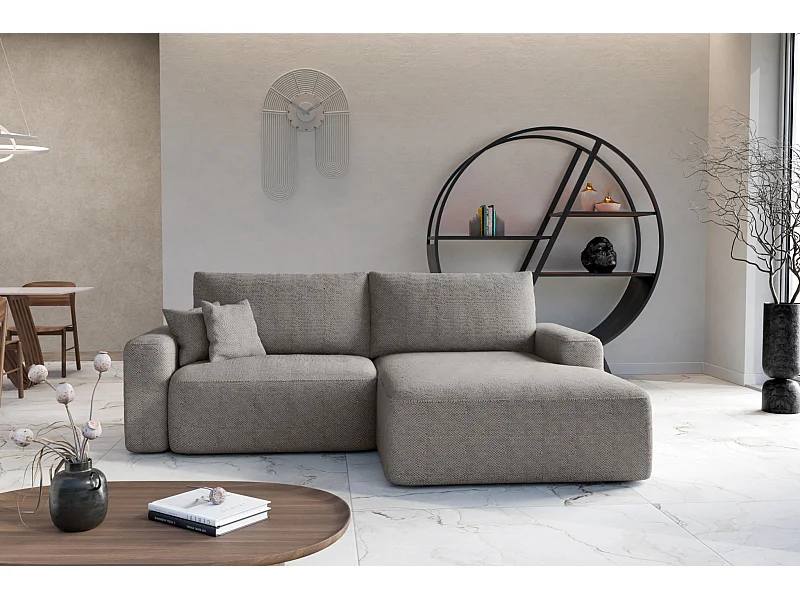 Divano letto angolare destro con vano contenitore Soho in grigio del produttore - VINOTTI