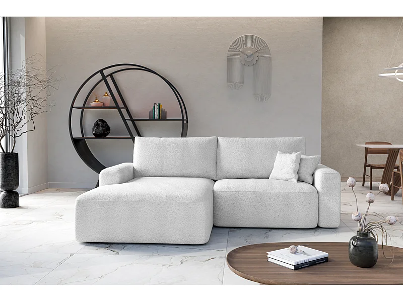 Canapé d'Angle gauche avec fonction de couchage Soho coffre en blanc fabricant -VINOTTI