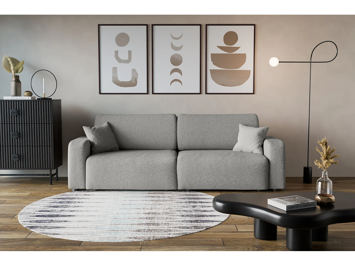 Divano Piano avec deux coffres de rangement pour literie, pour le salon, grand choix directement du fabricant gris - VINOTTI