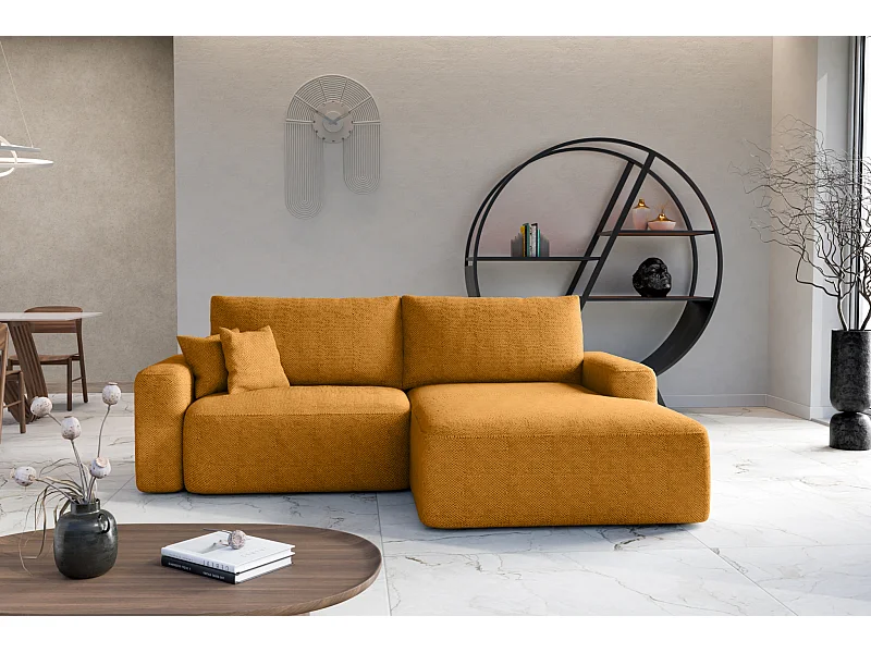 Canapé d'Angle droit avec fonction de couchage Soho coffre en moutarde du fabricant -VINOTTI