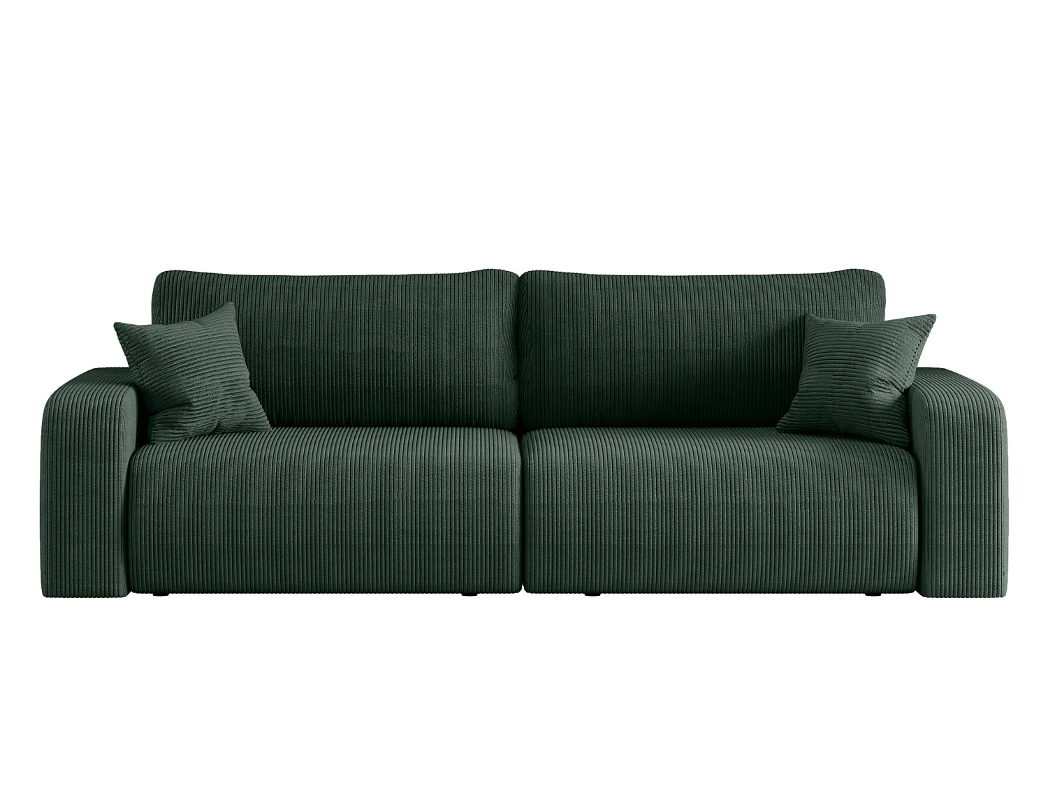 Canapé convertible 3 places avec coffre en tissu vert sapin