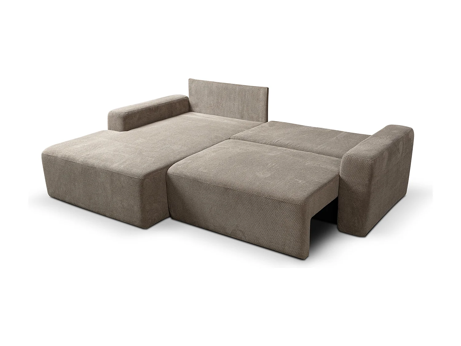 Canapé d'Angle gauche avec fonction de couchage Soho coffre en gris du fabricant -VINOTTI