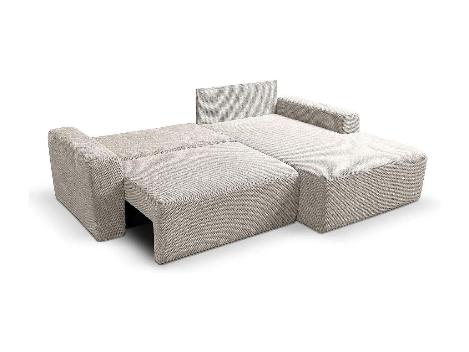 Canapé d'Angle droit avec fonction de couchage Soho coffre en gris clair du fabricant -VINOTTI