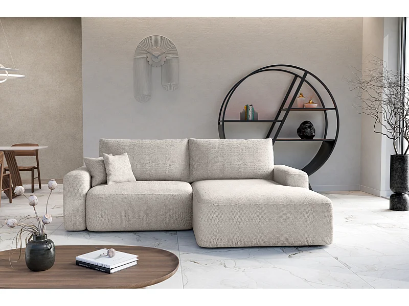 Canapé d'Angle droit avec fonction de couchage Soho coffre en gris clair du fabricant -VINOTTI