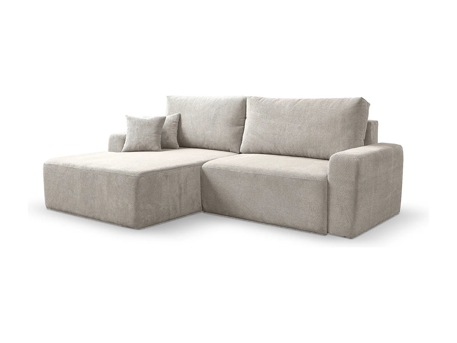 Canapé d'Angle gauche avec fonction de couchage Soho coffre en gris clair du fabricant -VINOTTI