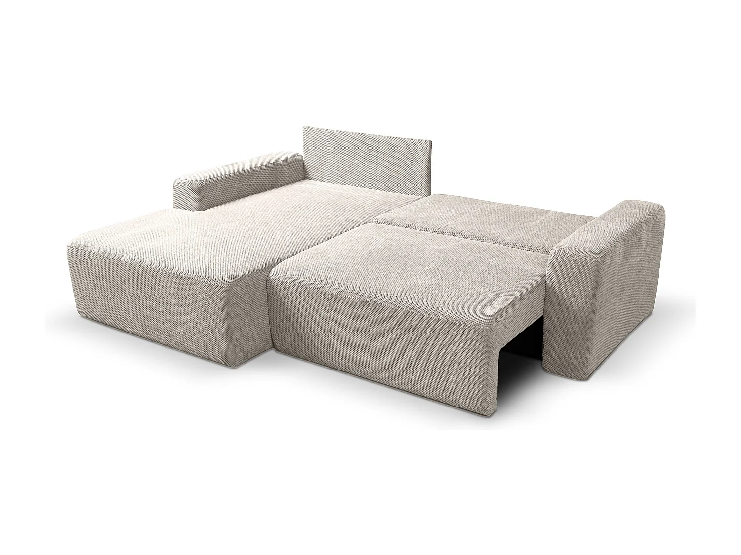 Canapé d'Angle gauche avec fonction de couchage Soho coffre en gris clair du fabricant -VINOTTI