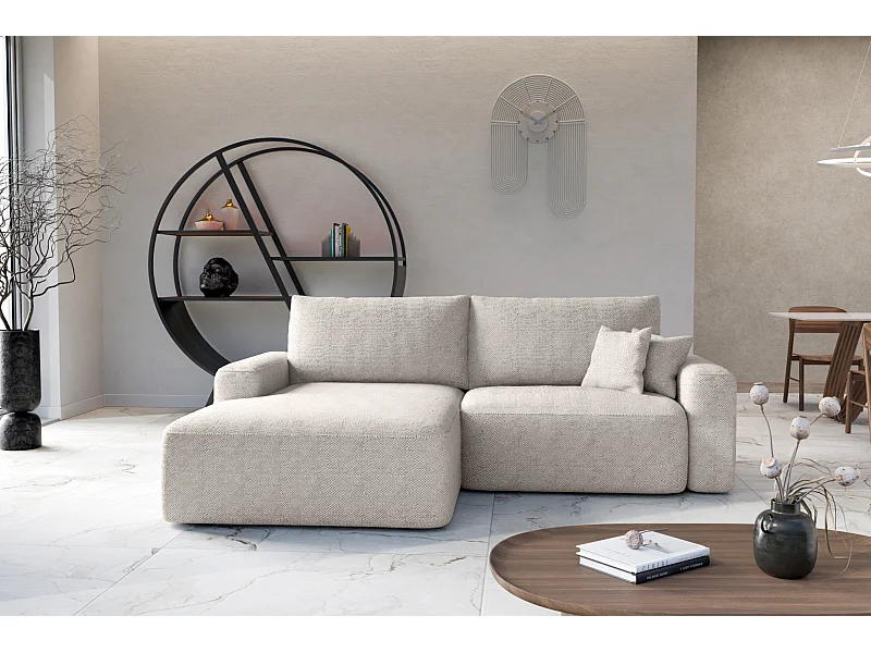 Divano letto angolare sinistro con vano contenitore Soho in grigio chiaro del produttore - VINOTTI